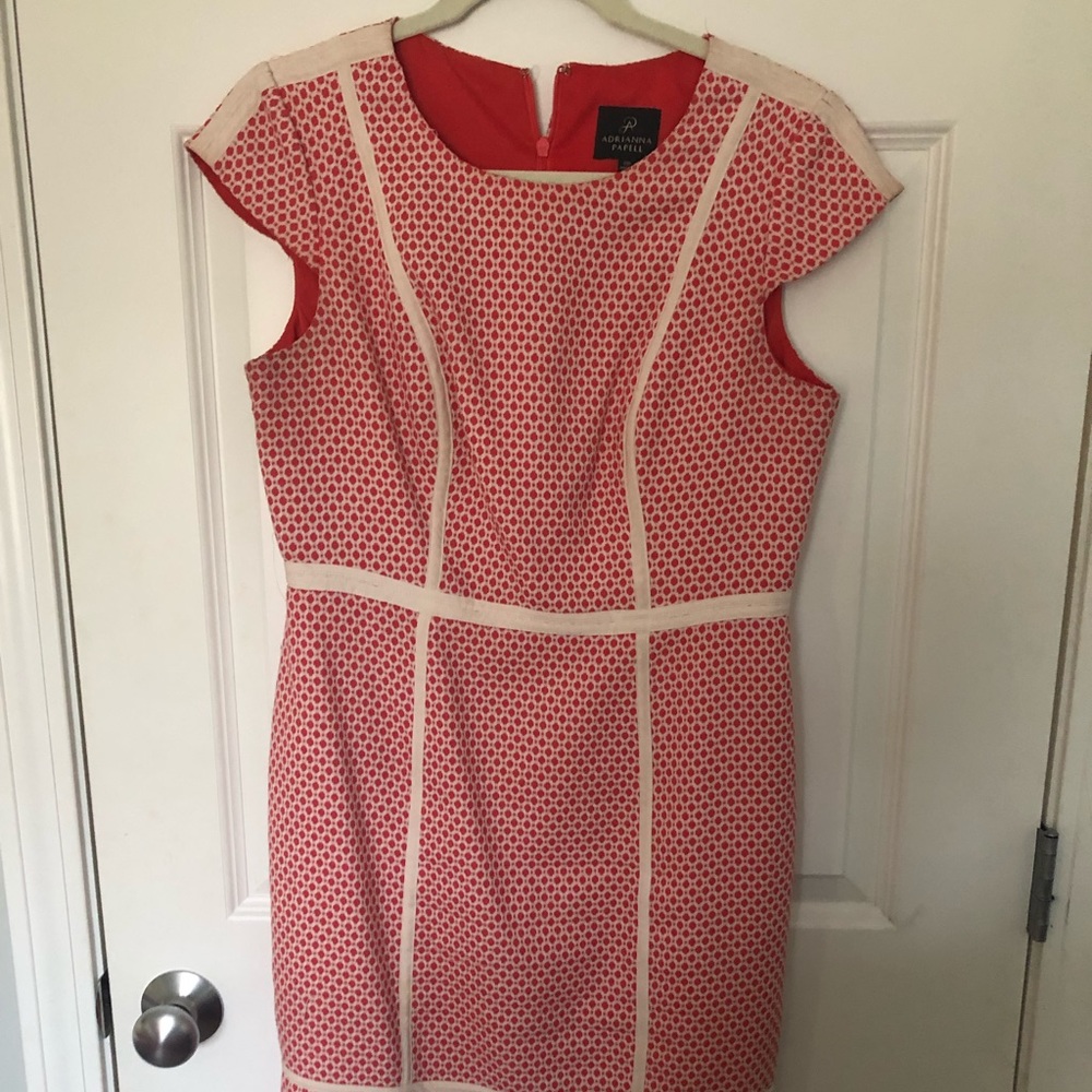 Coral & Cream Patterned Dress
